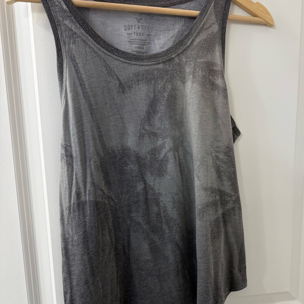 American Eagle Outfitters Relaxed Gray Tank Top